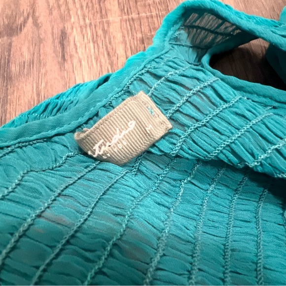 Studio by YDE Teal Turquoise Button Down Tank Top Shirt - Picture 6 of 6